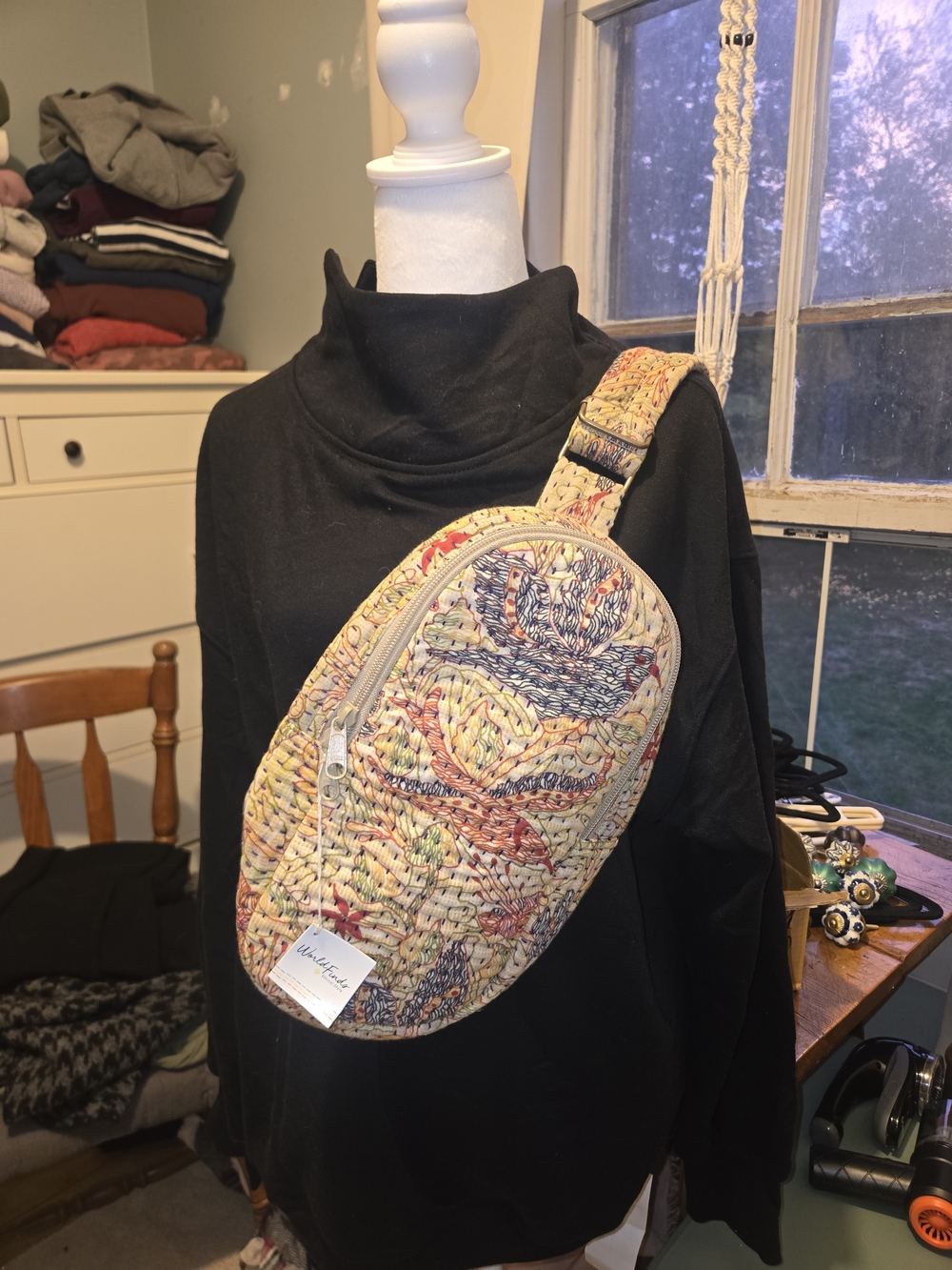 Multicolor Woven Crossbody Sling Bag